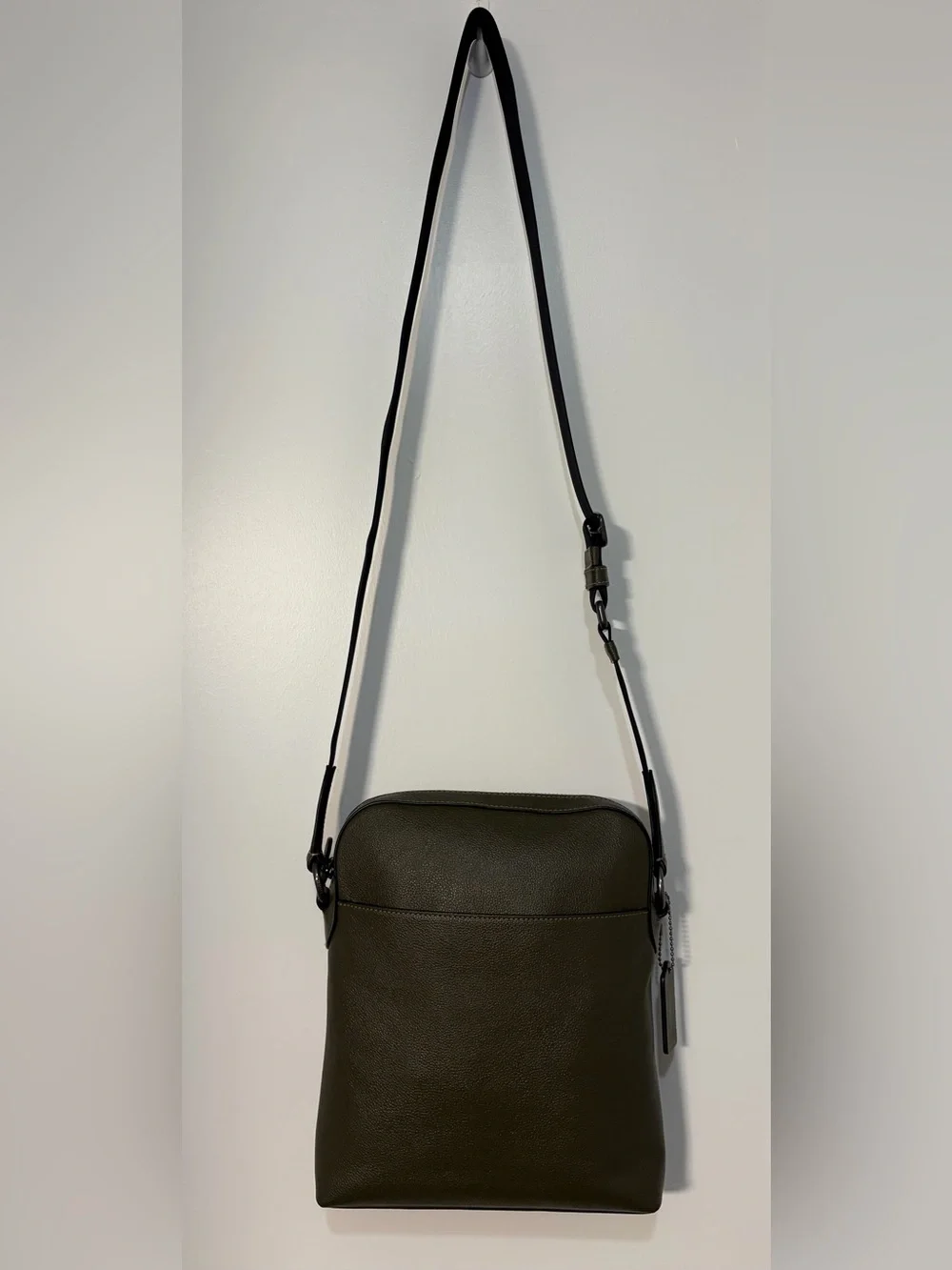 Coach Houston Olive Green Flight Bag (#CP756) Pebbled Leather Small Crossbody